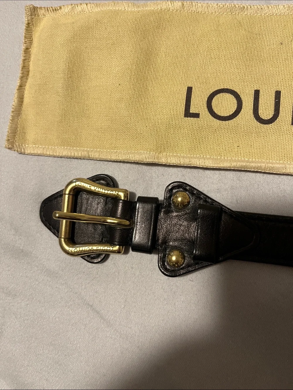 Louis Vuitton Black Leather Bracelet